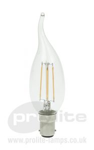3W LED Flame Tipped Filament Candle
