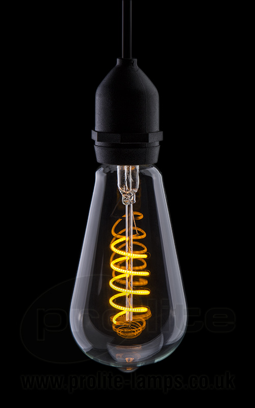 St64 4w Led Spiral Filament Lamp Yellow 110v 240v Funky Filament